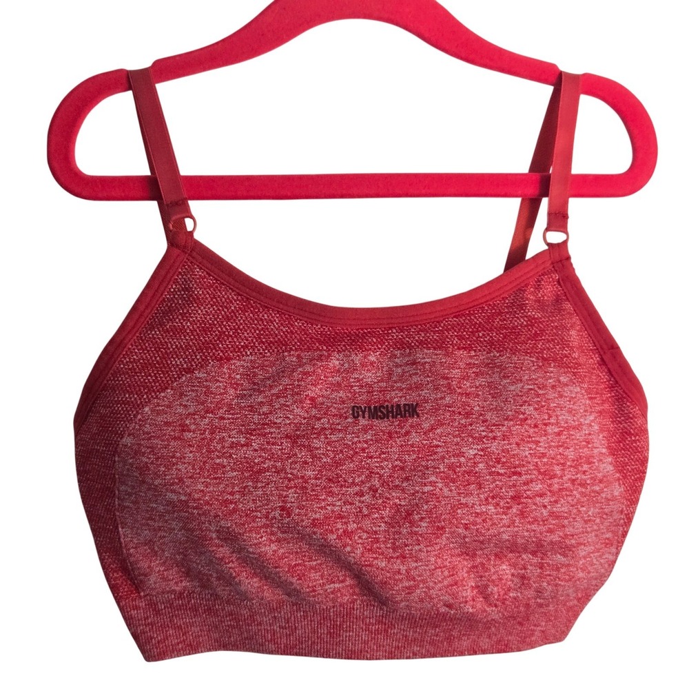 Gymshark Women's Red Marl Seamless Sports‎ Bra Gym Workout Activewear